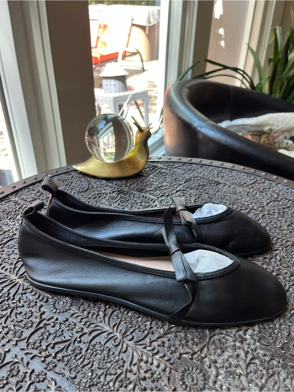 FREE PEOPLE MANIA BOW FLATS IN BLACK 11